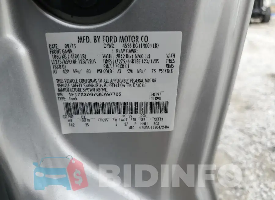 1FT7X2A67GEA97705 Photo# 12