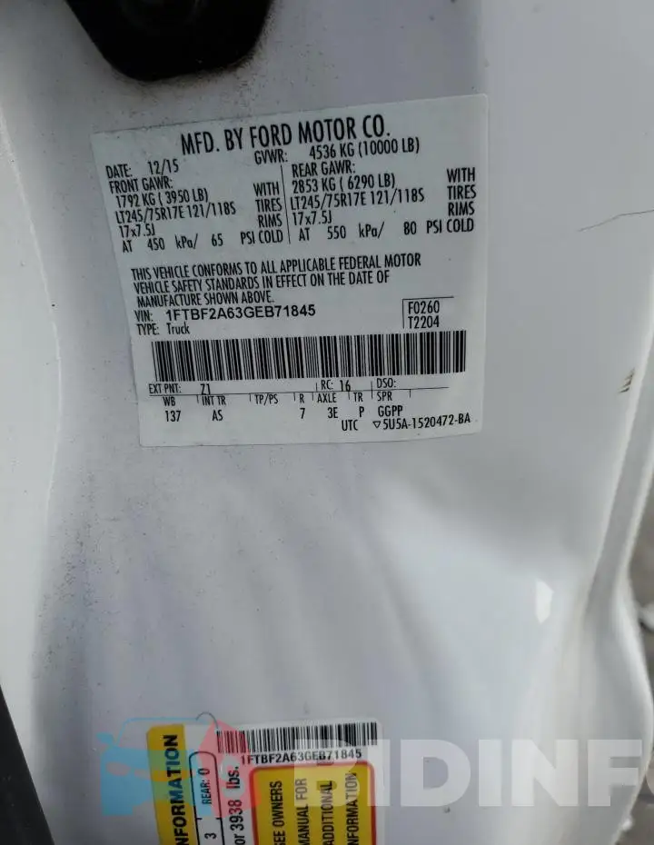 1FTBF2A63GEB71845 Photo# 12