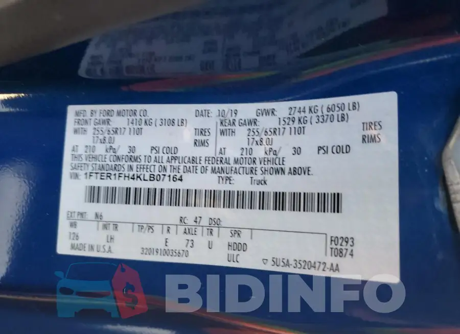 1FTER1FH4KLB07164 Photo# 12