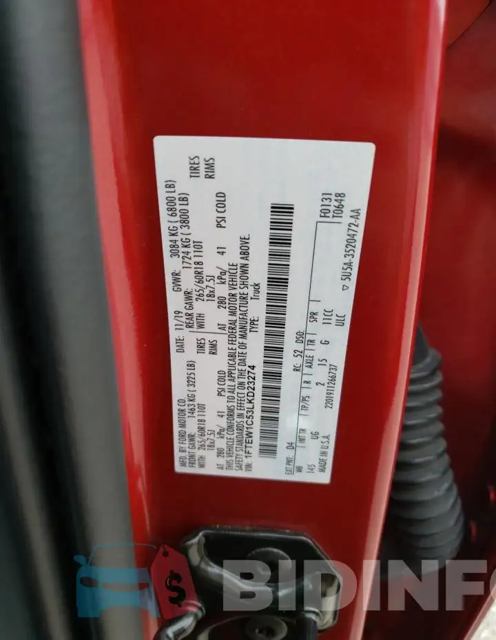1FTEW1C53LKD23274 Photo# 13