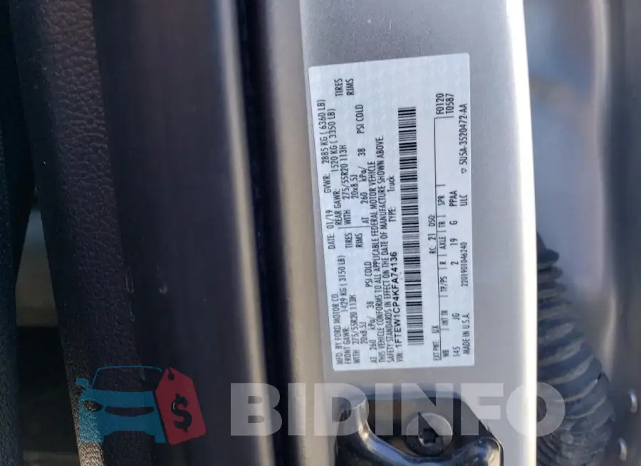 1FTEW1CP4KFA74136 Photo# 12