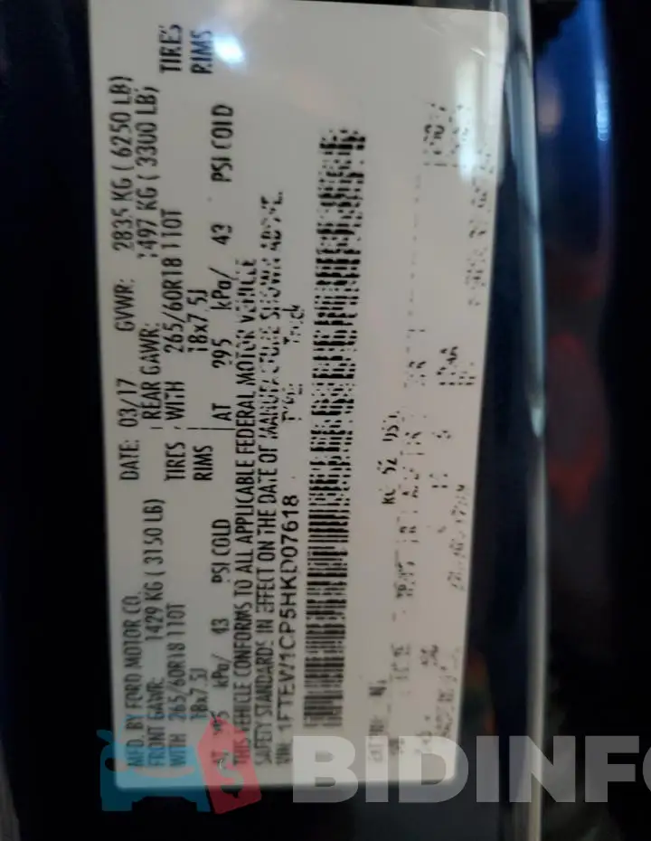 1FTEW1CP5HKD07618 Photo# 12