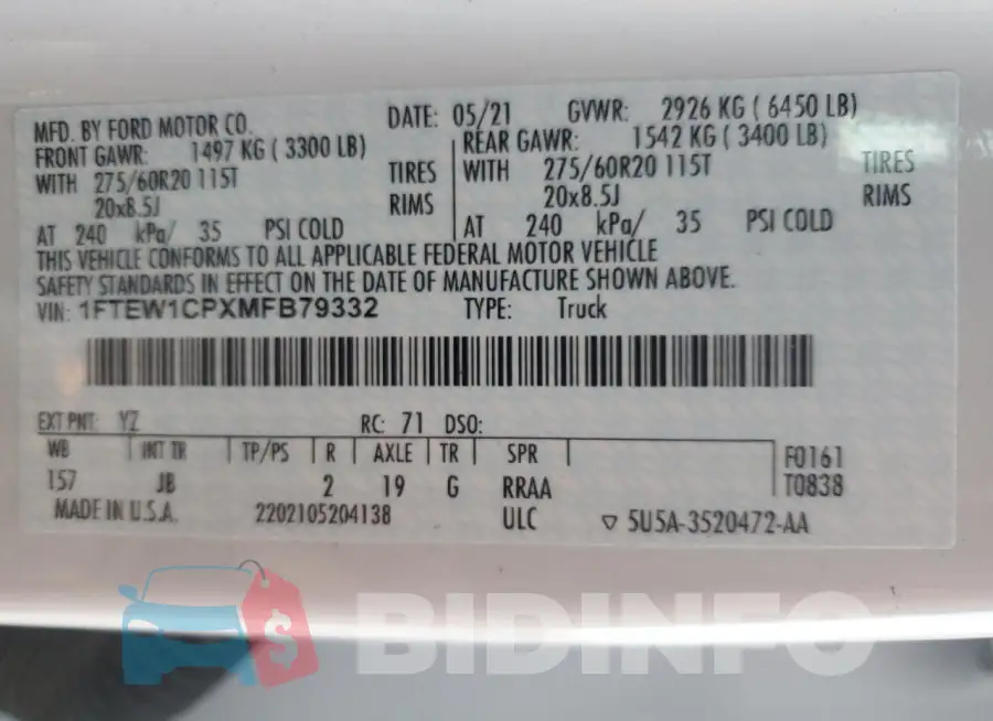 1FTEW1CPXMFB79332 Photo# 12
