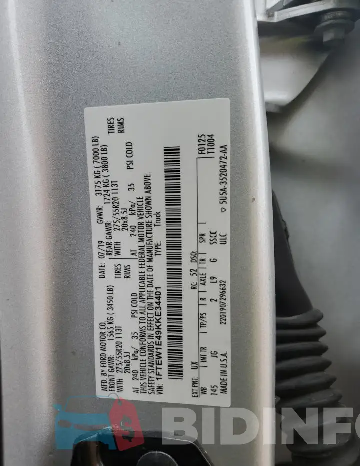 1FTEW1E49KKE34401 Photo# 12