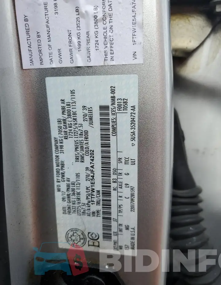 1FTFW1E54JFA74202 Photo# 12