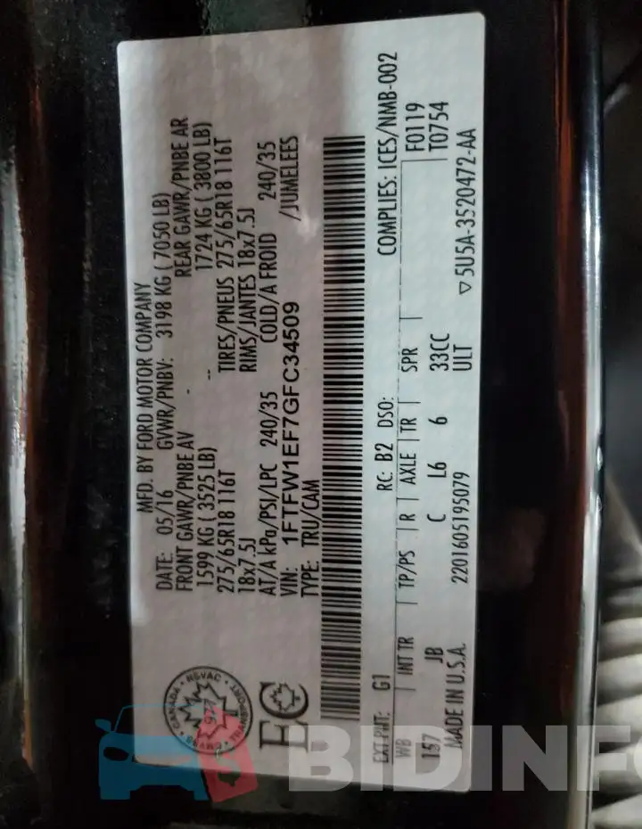 1FTFW1EF7GFC34509 Photo# 12