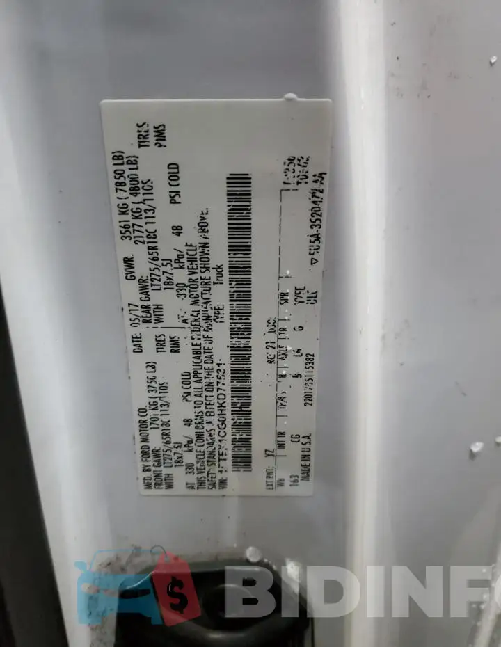 1FTFX1CG0HKD77531 Photo# 12