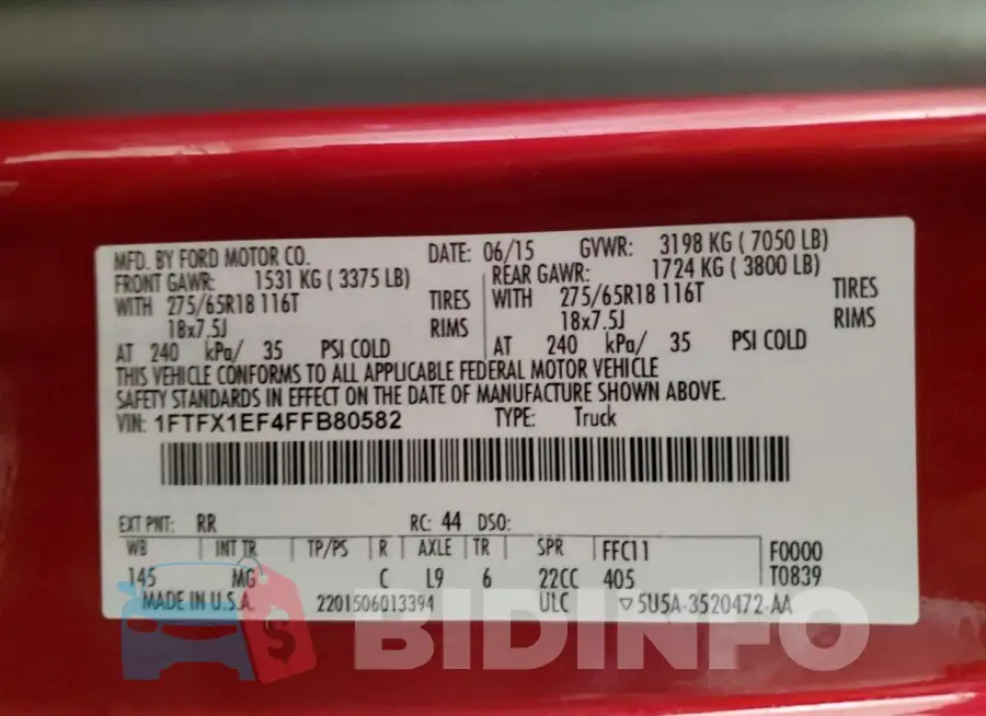 1FTFX1EF4FFB80582 Photo# 12