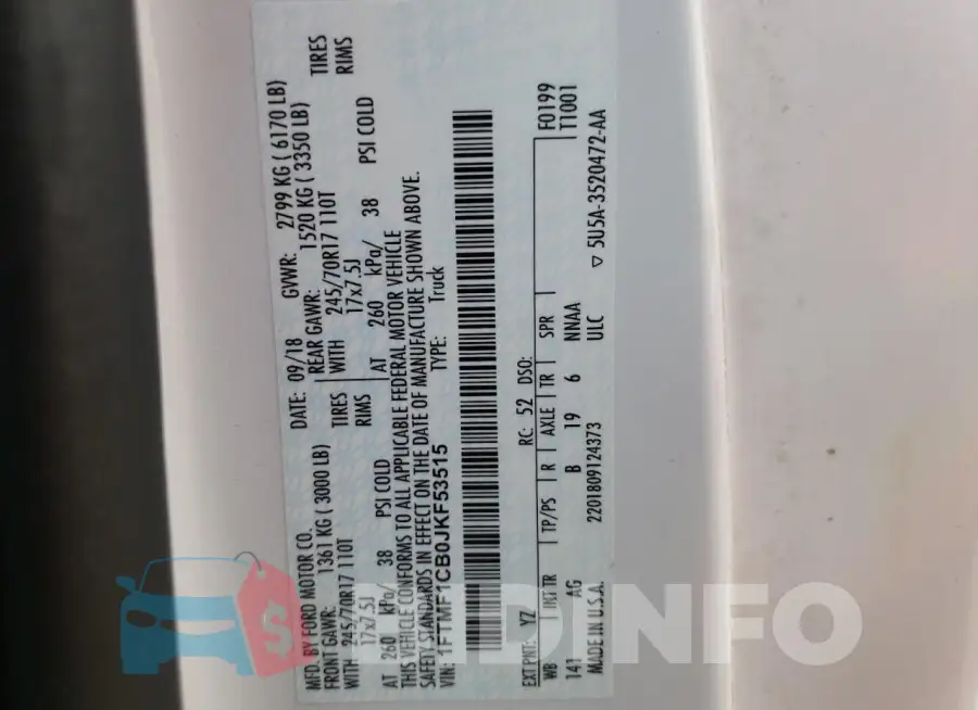 1FTMF1CB0JKF53515 Photo# 13