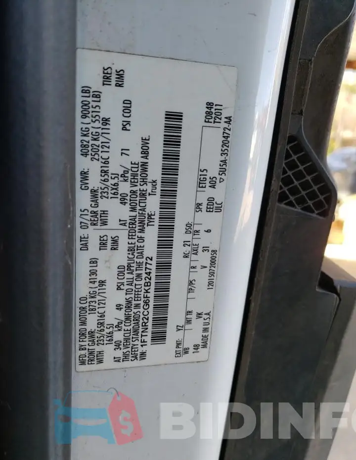 1FTNR2CG6FKB24772 Photo# 12