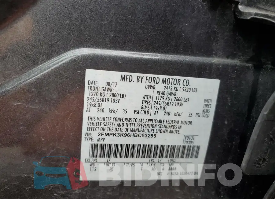 2FMPK3K96HBC53285 Photo# 13