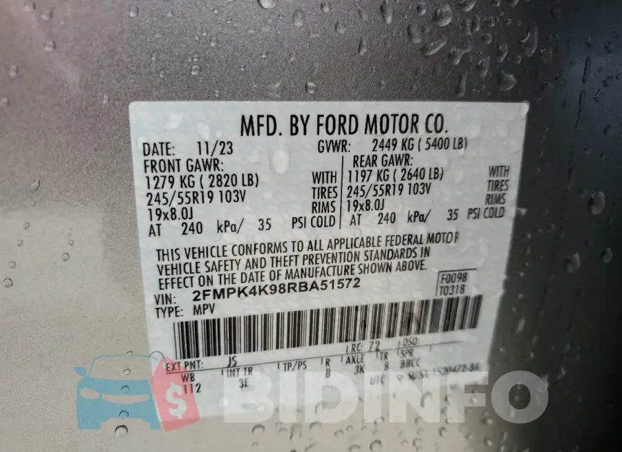 2FMPK4K98RBA51572 Photo# 13