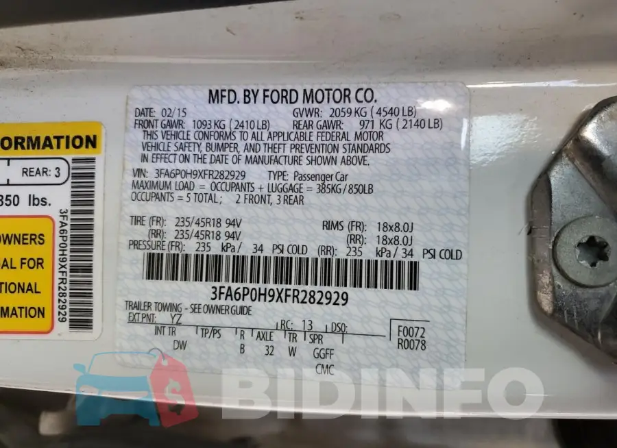 3FA6P0H9XFR282929 Photo# 12