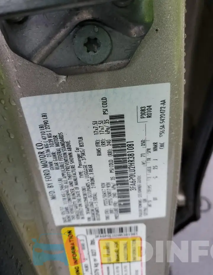 3FA6P0LU2HR381081 Photo# 12