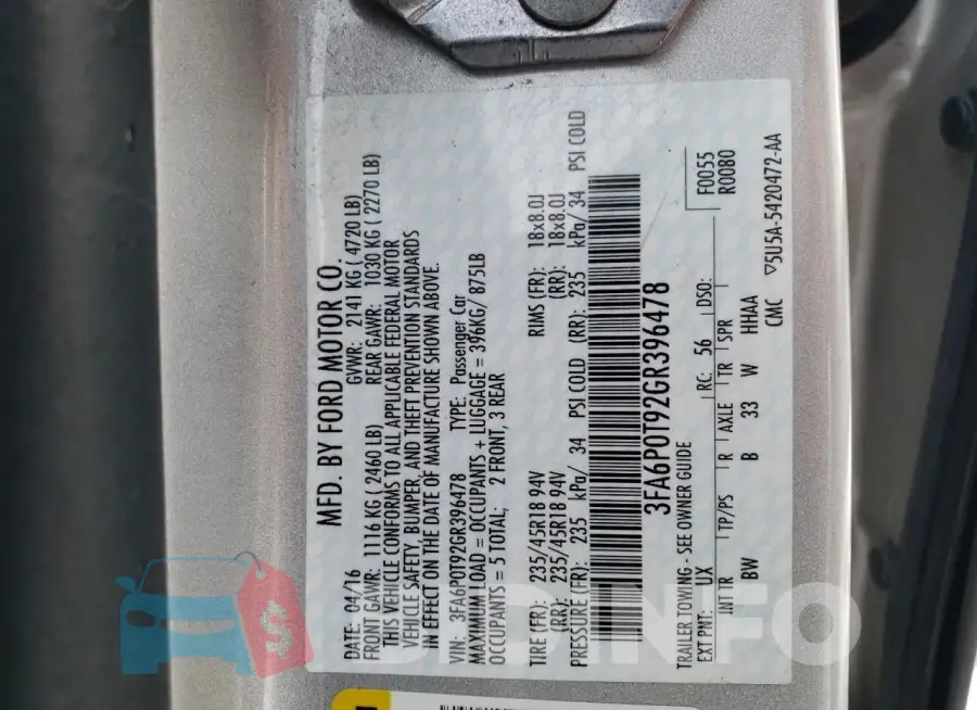 3FA6P0T92GR396478 Photo# 12