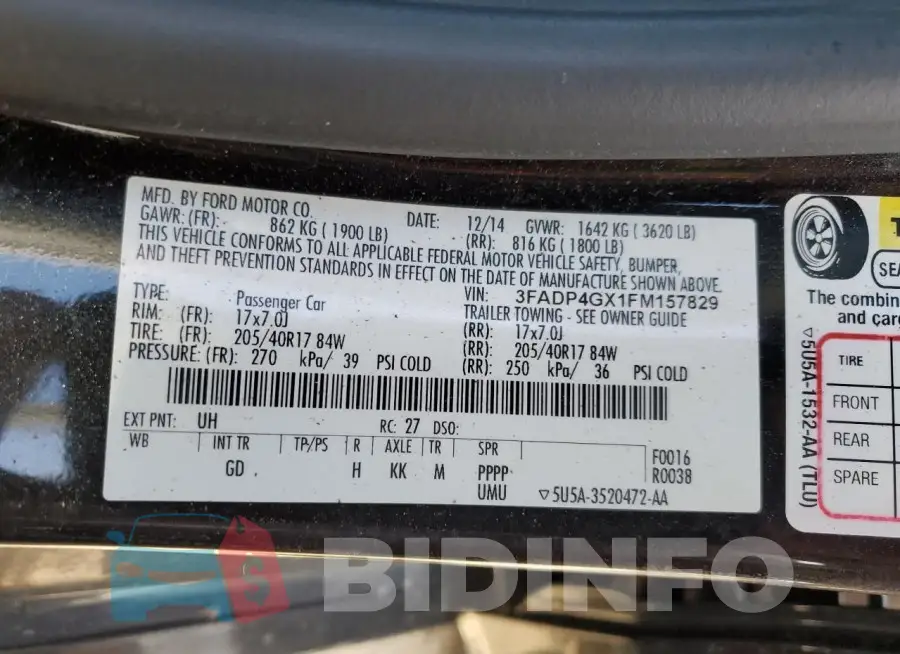 3FADP4GX1FM157829 Photo# 12