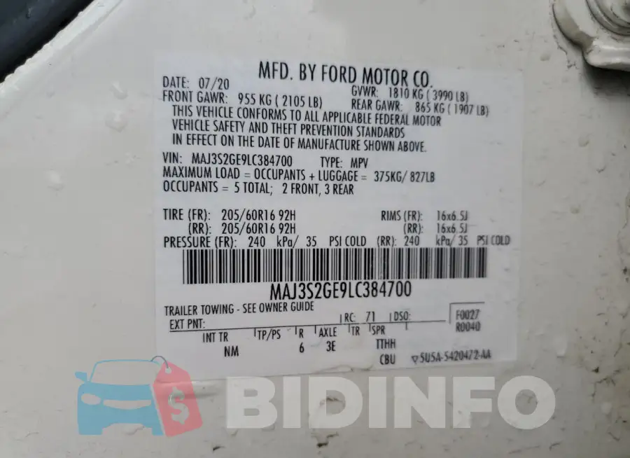 MAJ3S2GE9LC384700 Photo# 13