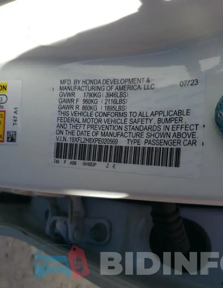 19XFL2H8XPE020569 Photo# 12