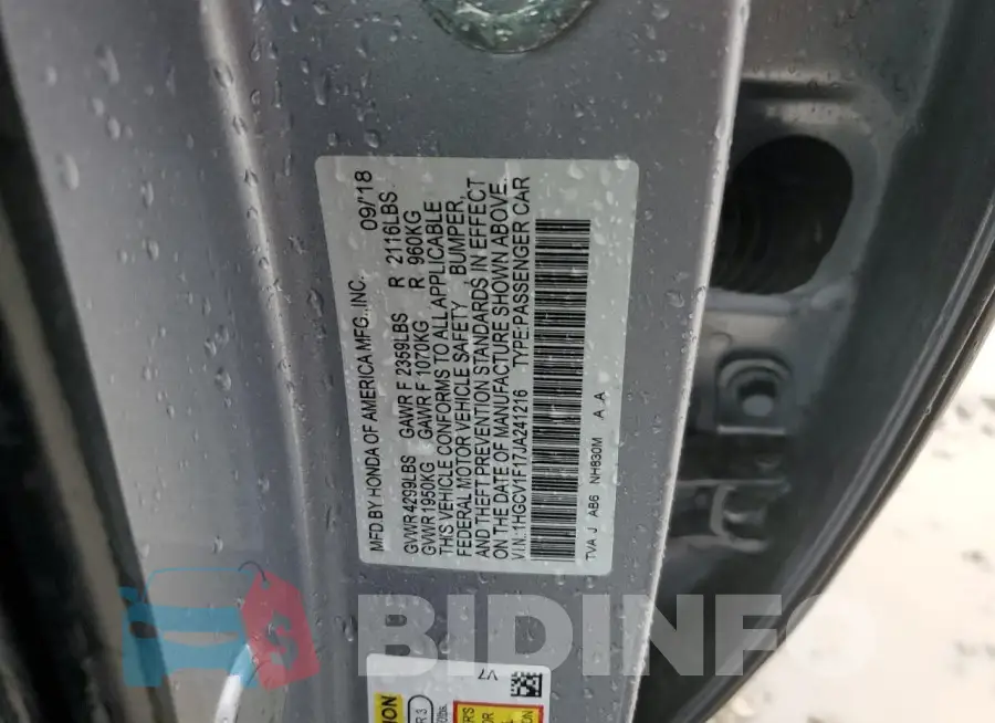 1HGCV1F17JA241216 Photo# 12