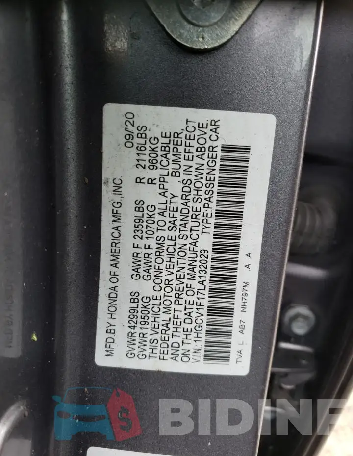 1HGCV1F17LA132029 Photo# 12