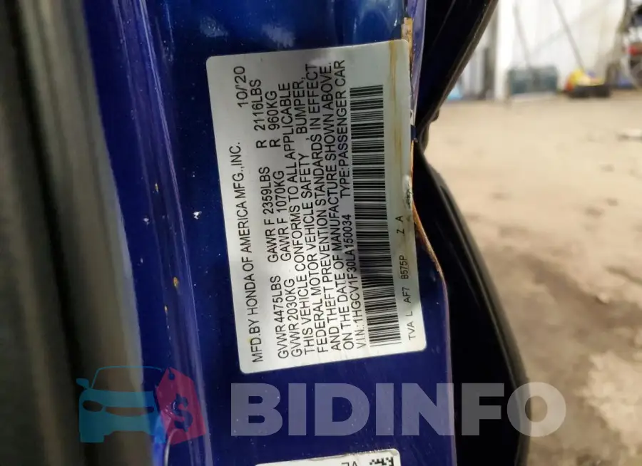 1HGCV1F30LA150034 Photo# 12