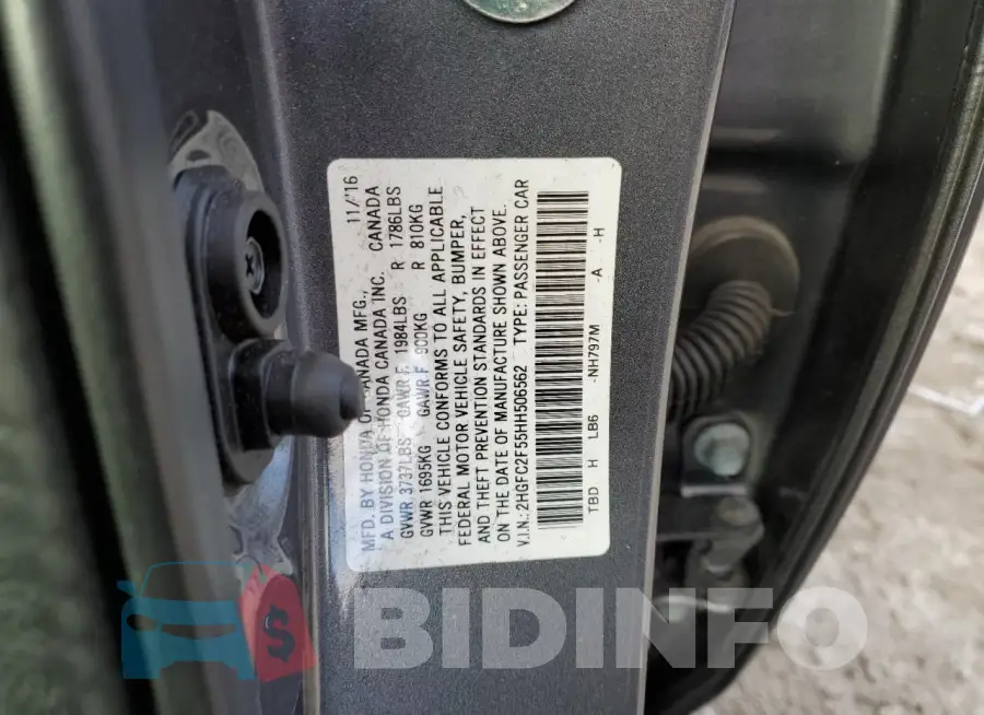 2HGFC2F55HH506562 Photo# 12