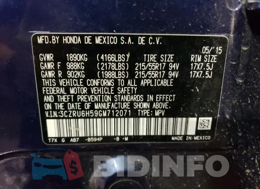 3CZRU6H59GM712071 Photo# 12
