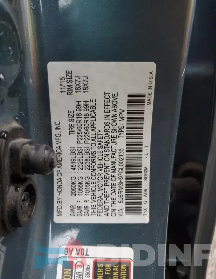5J6RM3H97GL002136 Photo# 13