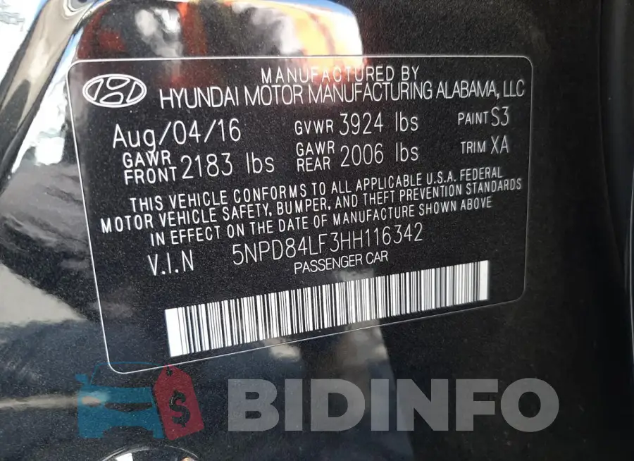 5NPD84LF3HH116342 Photo# 12