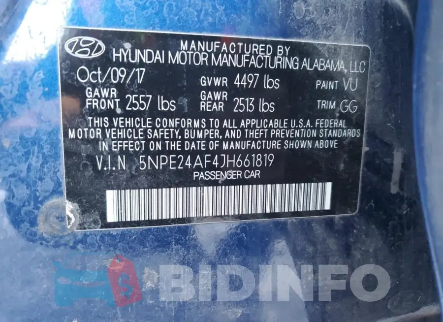 5NPE24AF4JH661819 Photo# 12