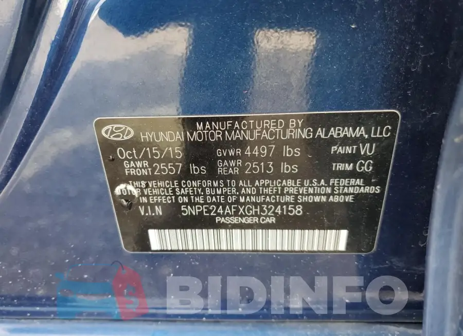5NPE24AFXGH324158 Photo# 12