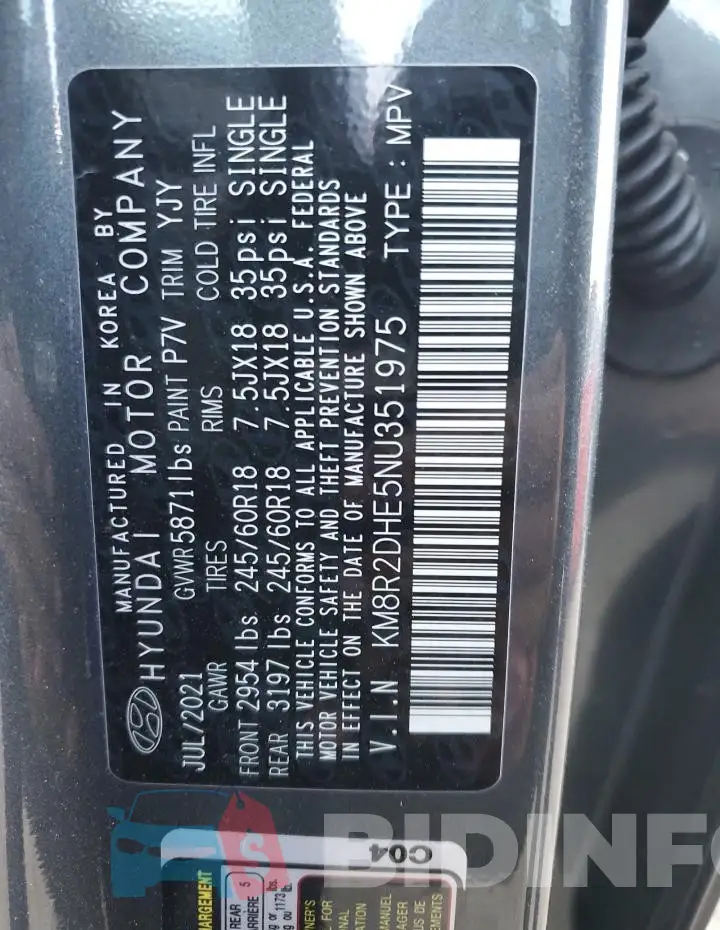 KM8R2DHE5NU351975 Photo# 13