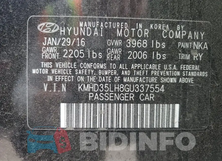 KMHD35LH8GU337554 Photo# 12