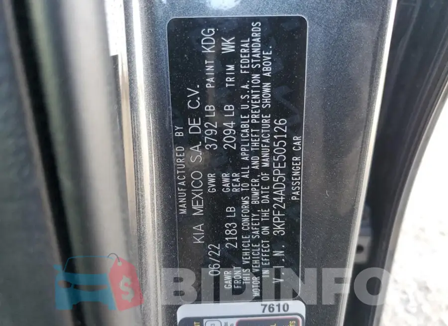 3KPF24AD5PE505126 Photo# 12