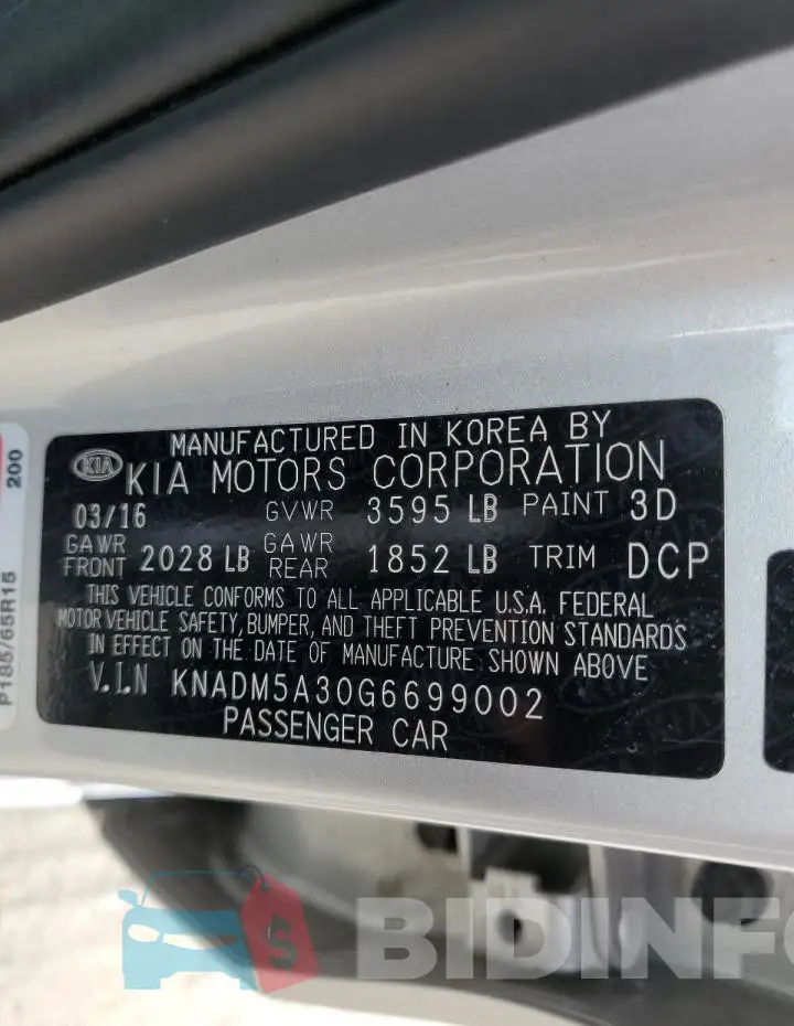KNADM5A30G6699002 Photo# 13