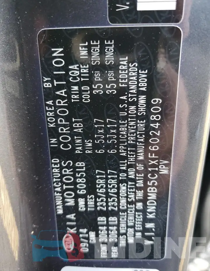KNDMB5C1XF6024809 Photo# 14