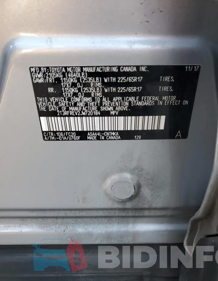 2T3RFREV2JW720184 Photo# 13