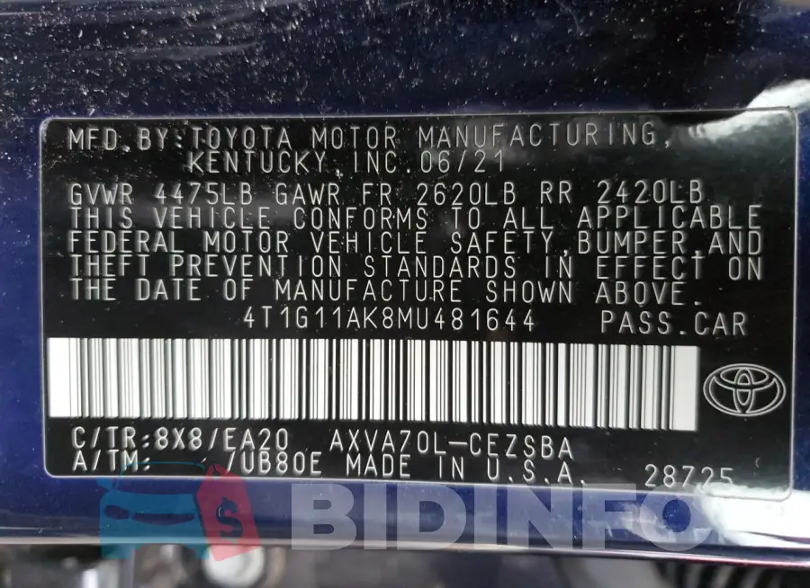 4T1G11AK8MU481644 Photo# 12