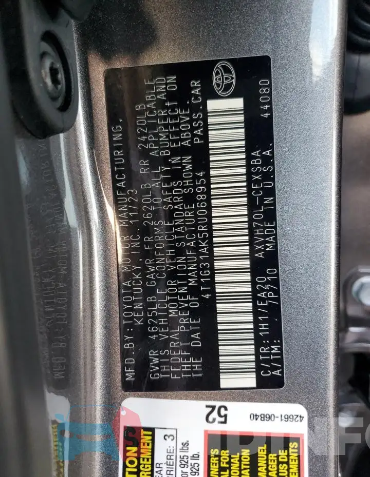 4T1G31AK5RU068954 Photo# 12