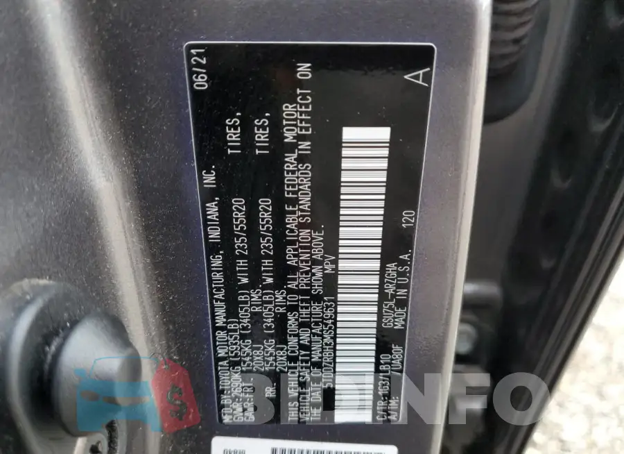 5TDDZRBH3MS549631 Photo# 13