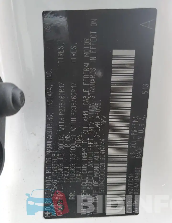 5TDKZ3DC2LS046774 Photo# 14