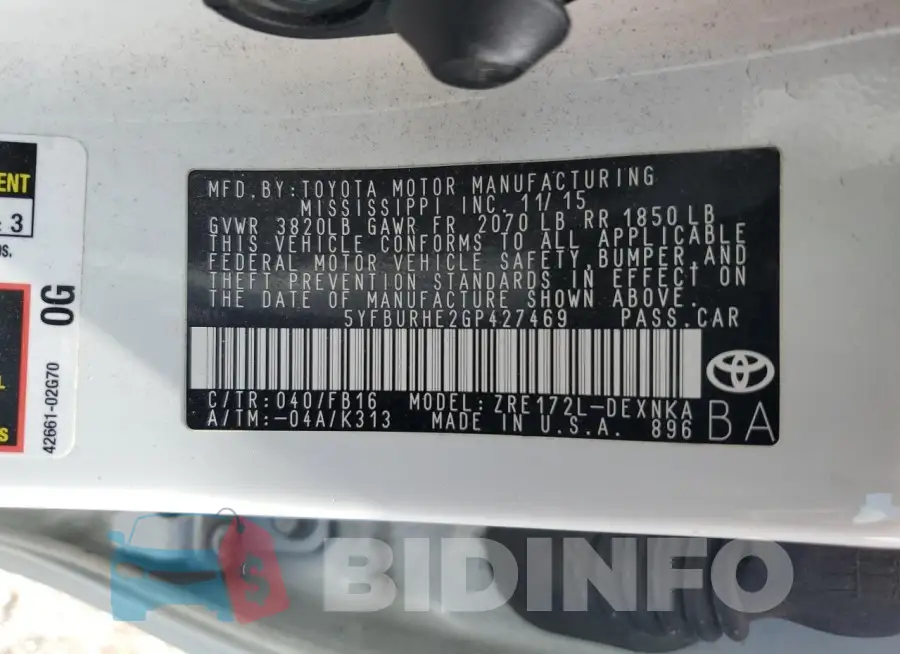 5YFBURHE2GP427469 Photo# 13