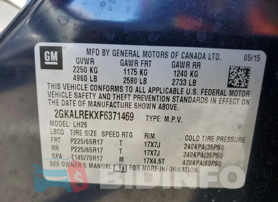 2GKALREKXF6371469 Photo# 13