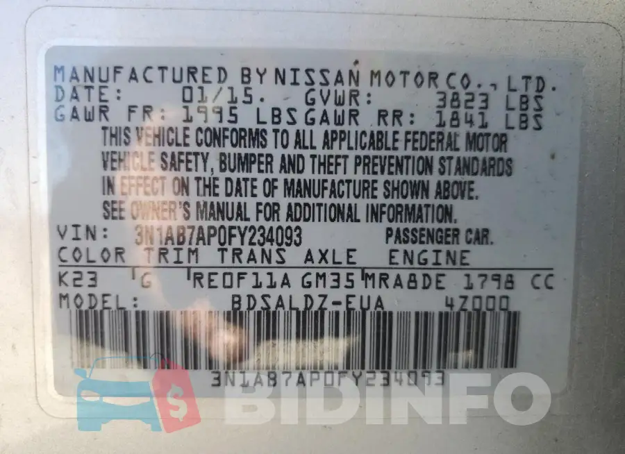 3N1AB7AP0FY234093 Photo# 13