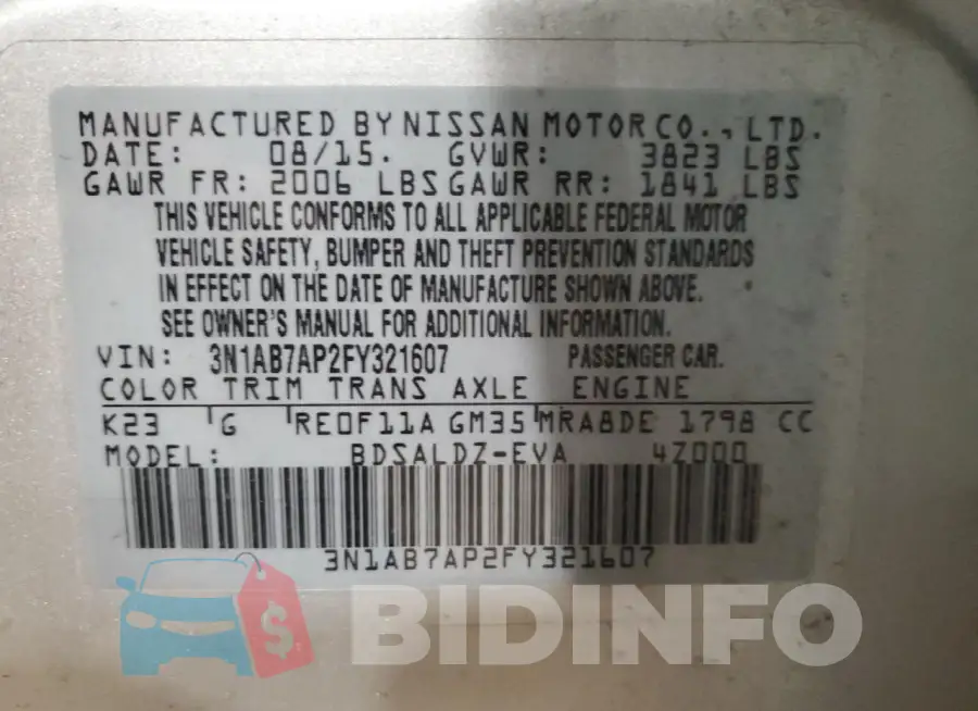 3N1AB7AP2FY321607 Photo# 12