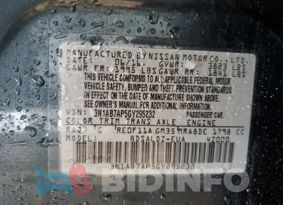 3N1AB7AP5GY295232 Photo# 13