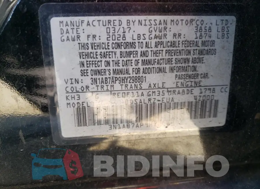3N1AB7AP9HY298801 Photo# 12