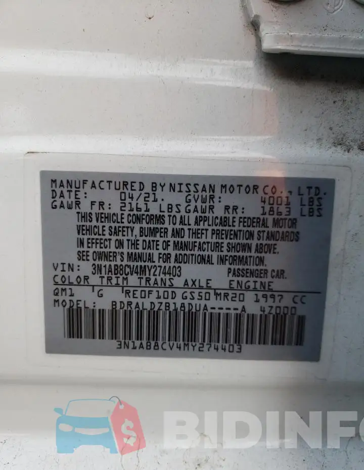 3N1AB8CV4MY274403 Photo# 12