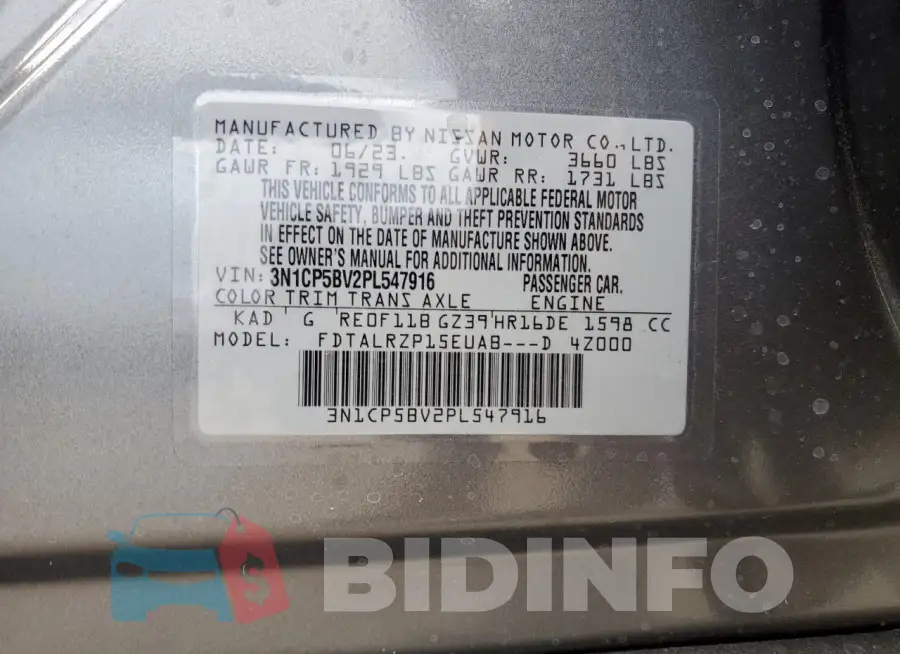 3N1CP5BV2PL547916 Photo# 13