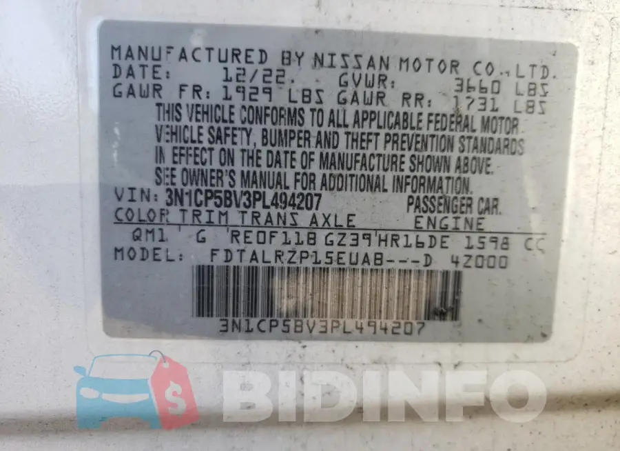 3N1CP5BV3PL494207 Photo# 12